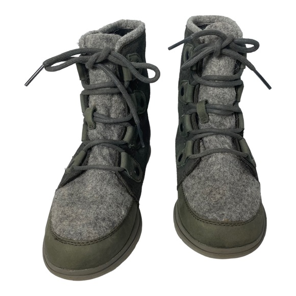 Sorel Joan Explorer Kinetic Snow Winter Suede/Wool Grey Boots Bootie 6 - Picture 2 of 9